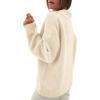 imageLILLUSORY Womens V Neck Pullover Sweaters Casual Cable Knit Chunky Warm Cute Tops with Collar PoloApricot