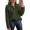imageLILLUSORY Womens V Neck Pullover Sweaters Casual Cable Knit Chunky Warm Cute Tops with Collar PoloGreen