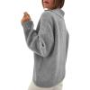 imageLILLUSORY Womens V Neck Pullover Sweaters Casual Cable Knit Chunky Warm Cute Tops with Collar PoloLight Grey