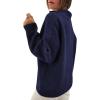 imageLILLUSORY Womens V Neck Pullover Sweaters Casual Cable Knit Chunky Warm Cute Tops with Collar PoloNavy Blue