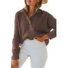 imageLILLUSORY Womens V Neck Pullover Sweaters Casual Cable Knit Chunky Warm Cute Tops with Collar PoloNutmeg