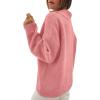 imageLILLUSORY Womens V Neck Pullover Sweaters Casual Cable Knit Chunky Warm Cute Tops with Collar PoloPink