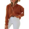 imageLILLUSORY Womens V Neck Pullover Sweaters Casual Cable Knit Chunky Warm Cute Tops with Collar PoloRust Red