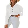 imageLILLUSORY Womens V Neck Pullover Sweaters Casual Cable Knit Chunky Warm Cute Tops with Collar PoloWhite