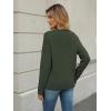 imageLILLUSORY Womens V Neck Sweater Long Sleeve Shirts Fall Fashion Clothes 2025 Knit Trendy Slim Fitted TopsArmy Green