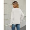 imageLILLUSORY Womens V Neck Sweater Long Sleeve Shirts Fall Fashion Clothes 2025 Knit Trendy Slim Fitted TopsWhite