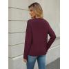 imageLILLUSORY Womens V Neck Sweater Long Sleeve Shirts Fall Fashion Clothes 2025 Knit Trendy Slim Fitted TopsWine Red