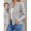 imageLILLUSORY Womens Zip Up Cardigan Sweaters Crew Neck Trendy Jackets Long Sleeve Outfits Fall Fashion 2025 Winter ClothingGrey