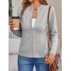 imageLILLUSORY Womens Zip Up Cardigan Sweaters Crew Neck Trendy Jackets Long Sleeve Outfits Fall Fashion 2025 Winter ClothingGrey