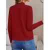 imageLILLUSORY Womens Zip Up Cardigan Sweaters Crew Neck Trendy Jackets Long Sleeve Outfits Fall Fashion 2025 Winter ClothingRed