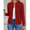 imageLILLUSORY Womens Zip Up Cardigan Sweaters Crew Neck Trendy Jackets Long Sleeve Outfits Fall Fashion 2025 Winter ClothingRed
