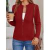 imageLILLUSORY Womens Zip Up Cardigan Sweaters Crew Neck Trendy Jackets Long Sleeve Outfits Fall Fashion 2025 Winter ClothingRed