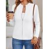 imageLILLUSORY Womens Zip Up Cardigan Sweaters Crew Neck Trendy Jackets Long Sleeve Outfits Fall Fashion 2025 Winter ClothingWhite
