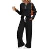 imageLILLUSORY Womens 2 Piece Lounge Sets Fall Outfits Henley Neck Sweater 2025 Matching Sweat Suits Comfy Pajamas Clothes PocketsBlack