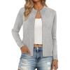 imageLILLUSORY Womens Zip Up Cardigan Sweaters Crew Neck Trendy Jackets Long Sleeve Outfits Fall Fashion 2025 Winter ClothingGrey