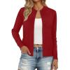 imageLILLUSORY Womens Zip Up Cardigan Sweaters Crew Neck Trendy Jackets Long Sleeve Outfits Fall Fashion 2025 Winter ClothingRed
