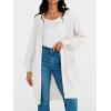 imageLILLUSORY Long Oversized Cardigans Sweaters for Women Open Front Knit Fall with Pockets 2025 Outfits FashionWhite