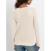 imageLILLUSORY Womens Cable Knit V Neck Lightweight Soft Pullover SweatersCream