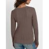 imageLILLUSORY Womens Cable Knit V Neck Lightweight Soft Pullover SweatersNutmeg