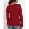 imageLILLUSORY Womens Cable Knit V Neck Lightweight Soft Pullover SweatersRed