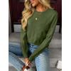 imageLILLUSORY Womens Sweaters Fall Fashion 2025 Lightweight Long Sleeve Knit Pullover Casual Trendy Tops Winter ClothesArmy Green