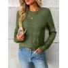 imageLILLUSORY Womens Sweaters Fall Fashion 2025 Lightweight Long Sleeve Knit Pullover Casual Trendy Tops Winter ClothesArmy Green