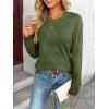 imageLILLUSORY Womens Sweaters Fall Fashion 2025 Lightweight Long Sleeve Knit Pullover Casual Trendy Tops Winter ClothesArmy Green