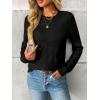 imageLILLUSORY Womens Sweaters Fall Fashion 2025 Lightweight Long Sleeve Knit Pullover Casual Trendy Tops Winter ClothesBlack