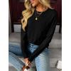 imageLILLUSORY Womens Sweaters Fall Fashion 2025 Lightweight Long Sleeve Knit Pullover Casual Trendy Tops Winter ClothesBlack