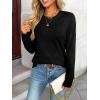 imageLILLUSORY Womens Sweaters Fall Fashion 2025 Lightweight Long Sleeve Knit Pullover Casual Trendy Tops Winter ClothesBlack