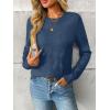 imageLILLUSORY Womens Sweaters Fall Fashion 2025 Lightweight Long Sleeve Knit Pullover Casual Trendy Tops Winter ClothesBlue