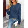 imageLILLUSORY Womens Sweaters Fall Fashion 2025 Lightweight Long Sleeve Knit Pullover Casual Trendy Tops Winter ClothesBlue