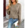 imageLILLUSORY Womens Sweaters Fall Fashion 2025 Lightweight Long Sleeve Knit Pullover Casual Trendy Tops Winter ClothesCamel