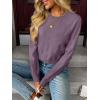 imageLILLUSORY Womens Sweaters Fall Fashion 2025 Lightweight Long Sleeve Knit Pullover Casual Trendy Tops Winter ClothesGrey Purple