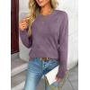 imageLILLUSORY Womens Sweaters Fall Fashion 2025 Lightweight Long Sleeve Knit Pullover Casual Trendy Tops Winter ClothesGrey Purple