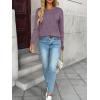 imageLILLUSORY Womens Sweaters Fall Fashion 2025 Lightweight Long Sleeve Knit Pullover Casual Trendy Tops Winter ClothesGrey Purple