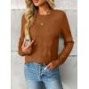 imageLILLUSORY Womens Sweaters Fall Fashion 2025 Lightweight Long Sleeve Knit Pullover Casual Trendy Tops Winter ClothesRust