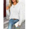 imageLILLUSORY Womens Sweaters Fall Fashion 2025 Lightweight Long Sleeve Knit Pullover Casual Trendy Tops Winter ClothesWhite
