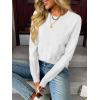 imageLILLUSORY Womens Sweaters Fall Fashion 2025 Lightweight Long Sleeve Knit Pullover Casual Trendy Tops Winter ClothesWhite