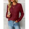 imageLILLUSORY Womens Sweaters Fall Fashion 2025 Lightweight Long Sleeve Knit Pullover Casual Trendy Tops Winter ClothesWine Red