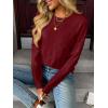 imageLILLUSORY Womens Sweaters Fall Fashion 2025 Lightweight Long Sleeve Knit Pullover Casual Trendy Tops Winter ClothesWine Red