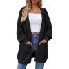 imageLILLUSORY Long Oversized Cardigans Sweaters for Women Open Front Knit Fall with Pockets 2025 Outfits FashionBlack