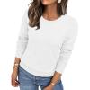 imageLILLUSORY Womens Sweaters Fall Fashion 2025 Lightweight Long Sleeve Knit Pullover Casual Trendy Tops Winter ClothesWhite