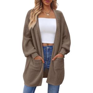 imageLILLUSORY Long Oversized Cardigans Sweaters for Women Open Front Knit Fall with Pockets 2025 Outfits FashionNutmeg