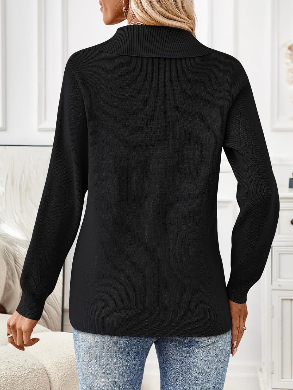 imageLILLUSORY V Neck Lightweight Sweaters for Women Fall Fashion 2025 Outfits Pullover Tops Trendy Tunic Long Sleeve TopsBlack