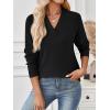 imageLILLUSORY V Neck Lightweight Sweaters for Women Fall Fashion 2025 Outfits Pullover Tops Trendy Tunic Long Sleeve TopsBlack