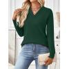 imageLILLUSORY V Neck Lightweight Sweaters for Women Fall Fashion 2025 Outfits Pullover Tops Trendy Tunic Long Sleeve TopsGreen