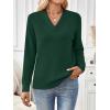 imageLILLUSORY V Neck Lightweight Sweaters for Women Fall Fashion 2025 Outfits Pullover Tops Trendy Tunic Long Sleeve TopsGreen