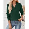imageLILLUSORY V Neck Lightweight Sweaters for Women Fall Fashion 2025 Outfits Pullover Tops Trendy Tunic Long Sleeve TopsGreen