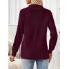imageLILLUSORY V Neck Lightweight Sweaters for Women Fall Fashion 2025 Outfits Pullover Tops Trendy Tunic Long Sleeve TopsWine Red